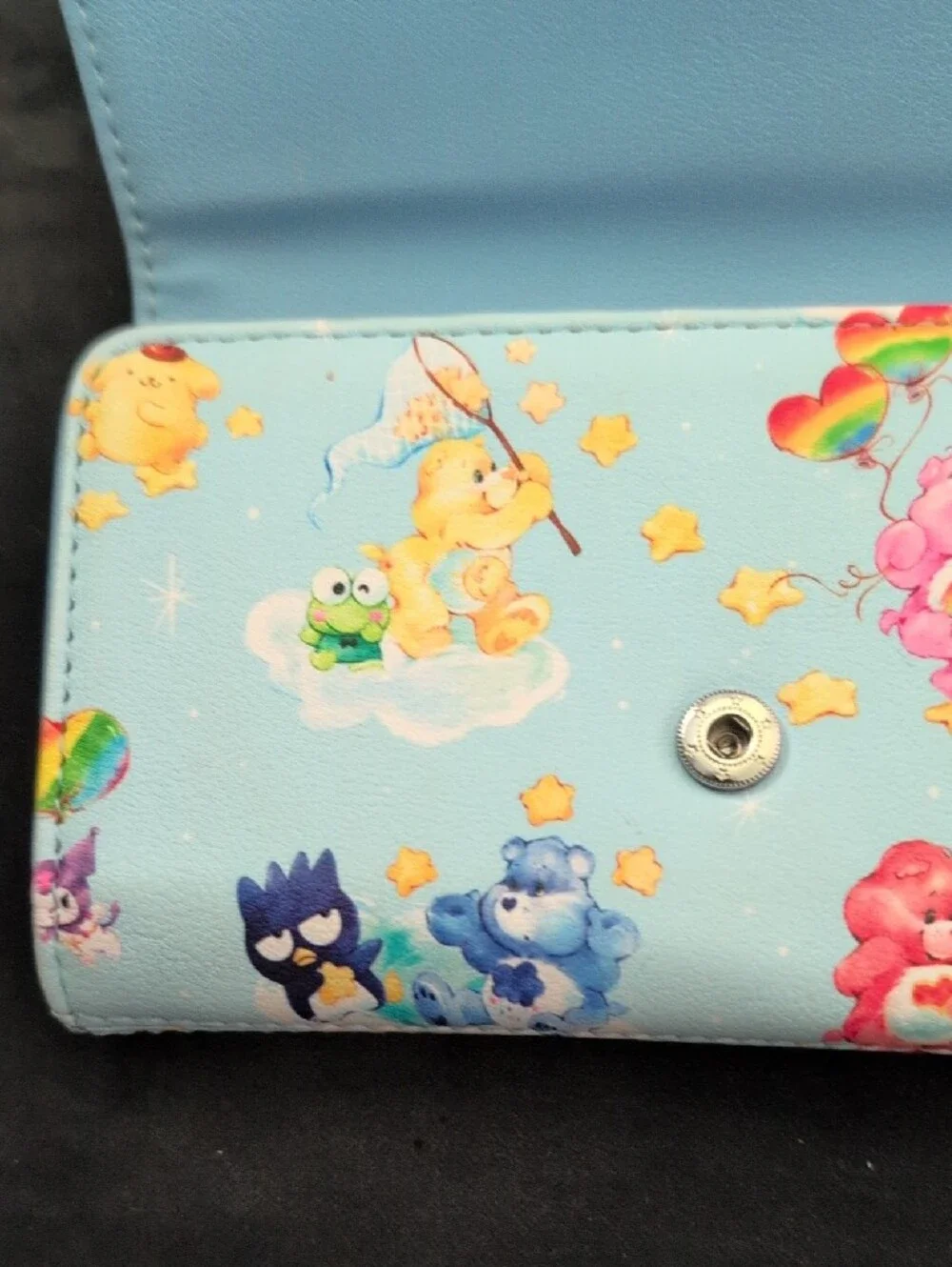 Loungefly Kids Sky Blue Care Bears & Hello Kitty Wallet